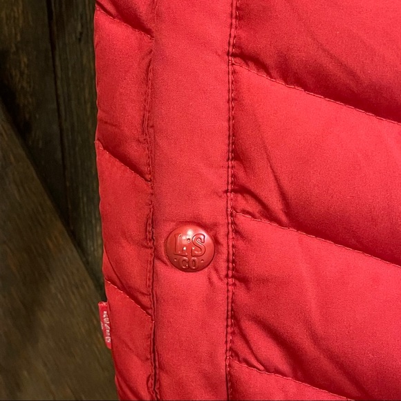 Levi’s Men’s Puff Hoodie Jacket Medium Red - Picture 3 of 8